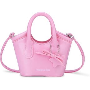 Faleto Women Mini Poures Pu Leather Top Handle Bag Crossbody Bag Small حقيبة يد