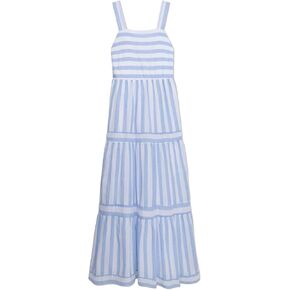 Speechless Girls' Striped Cotton Voile Maxi Dress with Smocked Back
