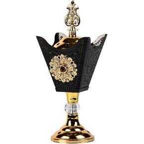 حامل البخور-آمن النار مع غطاء سهل الإزالة ، مزينة بأنماط أنماط الزهور ، مناسبة للمنزل والمكاتب ، الخيار (H004)