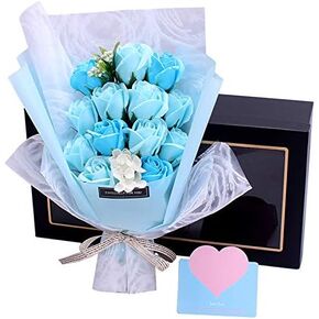 LATEEFAH Preserved Flowers Bouquet,Valentines Rose Flowers with Gift Box,Birthday Gifts for Women,Rose Bouquets Gifts for Her,Preserved Rose Flowers for Women,Mom,Valentines,Anniversary (Purple)