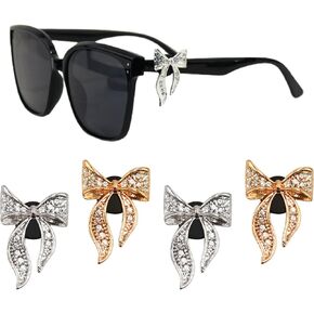 4pcs Bow Ties Charms للنظارات الشمسية ، سحر زجاجي ، سحر Decoraiton الزجاجي ، والملحقات العصرية والعصرية تقدم هدايا رائعة للنساء والبنات.