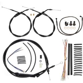 MoKitDora Softail Extended CAN-bus Wiring Clutch Brake Line Throttle Cables Turn Signal Harness Kits for 16" Handlebar 2000-2006 Harley FXS FLS Heritage Springer Deluxe Fat Boy FLSTF, Black
