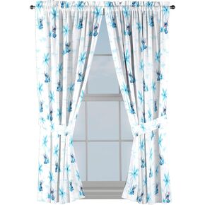 Jay Franco Black Out Window Stretains for Kids Bedroom Back 4 Drage مجموعة مع 2 Tiebacks ، White - Lilo & Stitch ، 42 "W × 63" L (حزمة 2)