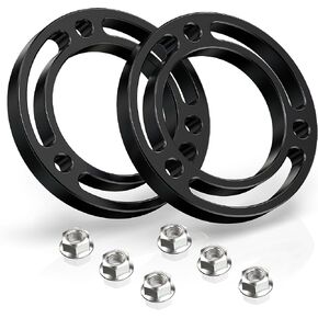 Reno 1.5 "Front Loveling Kit Kit Flofers Strut Lift ، فواصل رفع التعليق الألمنيوم متوافقة مع 2007-2025 Silverado Avalanche Suburban Tahoe 1500 / Sierra Yukon 1500 6-Lug 2WD 4WD (Black ، 2pcs)