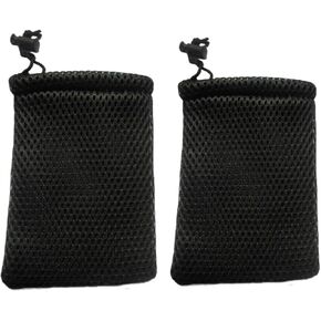 Nylon Mesh Drawstring Bag,Small Mesh Bags 8Pcs for Small Travel Stuff Bags15 x 10cm/6" x 4" Black