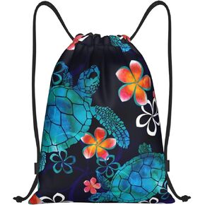 Sea Turtles Bags Women Men Turtles Drawstring Backpack Adjustable Bags for Sports, Gym, Travel, Swimming, Beach