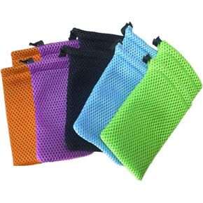 Nylon Mesh Drawstring Bag, 5.9 x 4 Inch Small Storage Pouch String Bags for Mini Stuff MP3 Charger Earphone Key 10Pcs