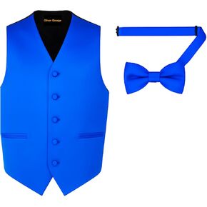 Exclusive Distributor Men's 2pc Solid Tuxedo Vest Formal Vest Suit Vest Casual Vest Waistcoat Vest Prom Vest Wedding Vest Necktie Bowtie Handkerchief Turquoise Extra Large in Kuwait