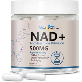 NAD+ Resveratrol Supplement for Women Men | Liposomal Nicotinamide Riboside 500mg Organic Pure NAD+ Booster Clinically Proven Cellular Energy Anti-Aging Metabolism Enhancer Support 90 Vegan Capsules