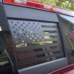 for 2009-2025 RAM 1500 Rear Window Decals for 5th RAM 1500 2500 3500 Decals Stickers, Matte Black USA Flag Decal