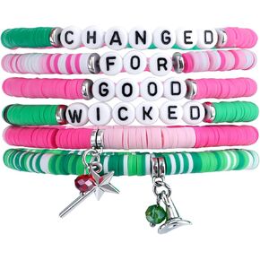 6 PCS أساور ، قبعة Witch Magic Wand Charm Sharm تم تغييرها من أجل أساور الصداقة الجيدة سوار Green Gears للأصدقاء هدية المجوهرات