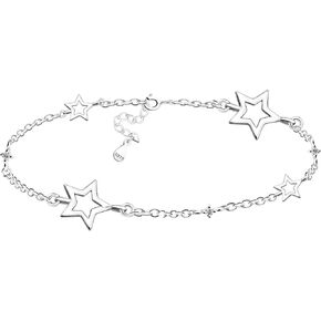 Sofia Milani - Solid 925 Sterling Silver Bracelet for Women - with Zirconia Stone - Star Pendant - B0266