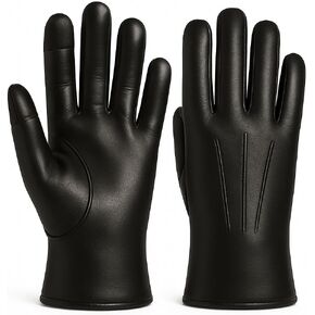 Sheepskin Leather Gloves with Touchscreen Capability and Winter Fur Lining – Warm Driving Gloves for Men & Women