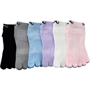 Kids Cotton Toe Socks Mixed Color 6 Pairs 3-12 Years
