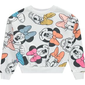 Girls Mickey Mouse Fashion Crewneck Sweatshirt - Collegiate Athletic Crewneck Sweatshirt - Mickey & Minnie Sweatshirt
