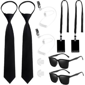 10 PCS Agent Costume Accessories for Men ، Secret Service Service Guard Costume Assume Assume with aluction sties sties sunglasses propiece propiece for cosplay game party up up