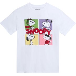 الفول السوداني الأولاد Snoopy قصيرة الأكمام تي شيرت-كلاسيكي Crewneck الرسم tee للأولاد (الأحجام: 8-16)