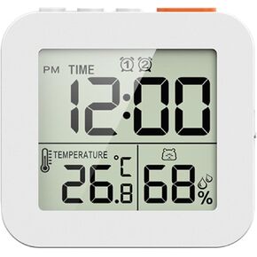 Digital Timer Shower Clock with Alarm, Bathroom Kitchen Wall Clock, White