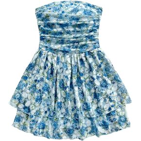 فستان Gorglitter Girl Floral Broomless Ruched Tiered Tier Shown