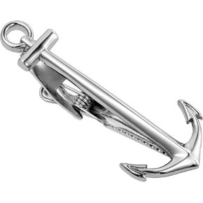 HAWSON 2.2 Inch Men's Nautical Anchor Tie Clip Silver Tie Bar for Yacht Weddings, Navy Events, Holiday Durable Marine-Themed Accessories for Groomsmen & Maritime Professionals