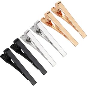 6 PCS Men's Men's Classic Tie Tie Clip Black Silver Gold Tie Clips Men Necktie Bars Tie Tie Tie Stip مناسبة للعلاقات العادية للاحتفال بالزواج من أبي عيد الأب الحياة اليومية