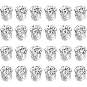 24pcs الأوزان الحجاب الزفاف - الماس الزفاف المغناطيسي محدد للحجاب - أحجار الراين اللامعة ، للنساء فتيات اللباس أوزان ديكور