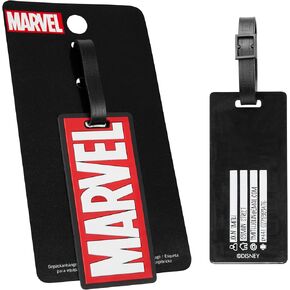 Marvel Luggage Tag for Suitcase, Baggage Identification Tag for Travel with Name Address (Red Marvel)