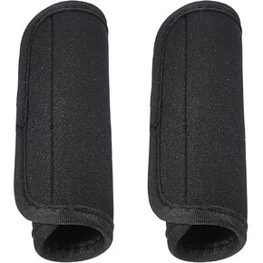 2 Pack Luggage Handle Wraps for Suitcase, Bright Suitcase Identifier, Comfort Soft Bag Handle Wrap Cover for Travel Accessories, Luggage Tag Wraps for Airport (Black)