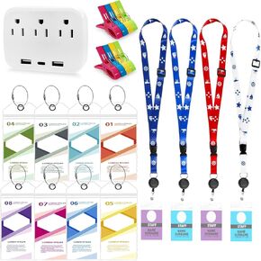 تشمل ملحقات Kruise Association Kit Cruise Kit Assory 4 علامات الأمتعة ، 2 حقيبة مقاومة للماء 1 قطاع طاقة سفر 4 مقاطع من المناشف 2 حبل كروز لبطاقات السفن ، وربان التعادل (25)