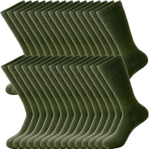 15 PCS Army Green Socks Military Socks Boot Sock للرجال للرجال الجنود رجال إطفاء يعملون في الخارج الرياضة في الهواء الطلق