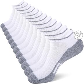 COOPLUS 12 Pack Mens Ankle Socks Cushioned Low Cut Athletic Sports Breathable Casual Socks with Tab