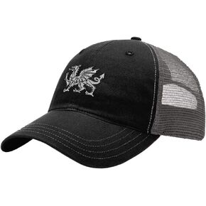 Custom Trucker Hat Richardson White Welsh Dragon Embroidery Country Name Cotton