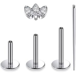 16G G23 Titanium tragus conch helix percing Jewelry Intrantly thread -back arics arics arock arock modusa medusa medusa percing Jewelry for Women Men Silver 6mm 8mm 10MM