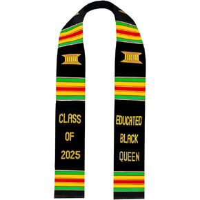 سرق التخرج Ovaltag Kente من الملكة السوداء Kente Cloth Sash Class 2025