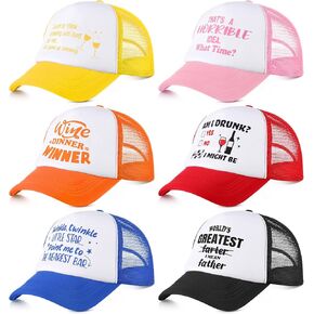 Hercicy 6 Pack Funny Mesh Hat Hat Gag Supker Hats Baseball Caps Sports Trucker Caps لمحبي البيسبول هدايا النساء الرجال