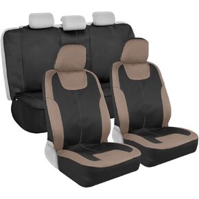 Motor Trend Perfect Symmetry Gray Car Seat Covers, Full Set – Waterproof Neoprene Foam Lining, Durable Front and Back Rear Bench Protectors, Fits Most Car Truck Van and SUV