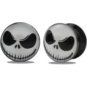2PCS Ear Gauge Screw Plug Flesh Acrylic Gauges for Ears Halloween Ear Plugs and Tunnels Piecing Jewelry 2g-1"(6mm-25mm)