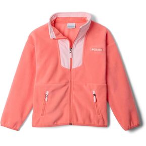 Columbia Youth Unisex Sequoia Grove Full Zip Fleece, Hot Coral/Satin Pink, Medium