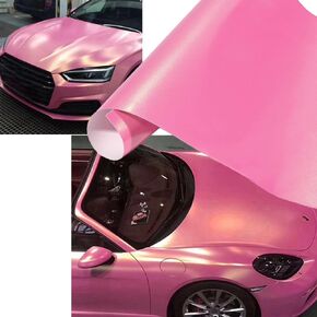 Blueshyhall PVC Vinyl Wrap Vehicle Film Diamond Glossy Pink Air Release DIY Car Body Decals Film 60 in x 29.5 in