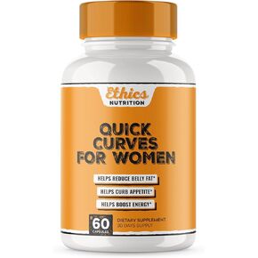Quick Curves - Fat Burner Weight Loss Pills for Women | Appetite Suppressant, Best Fat Burner Metabolism Booster | Slimming Belly Fat Burner Diet Pills That Work Fast, Extra Strength - 60 Capsules