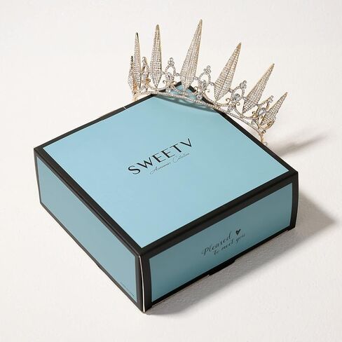 Sweetv Tiaras و Crowts للنساء ، Crystal Wedding Tiara للعروس ، التاج الفضي المعدني ، إكسسوارات حفلات الأزياء لعيد ميلاد Promeen Prom in Kuwait