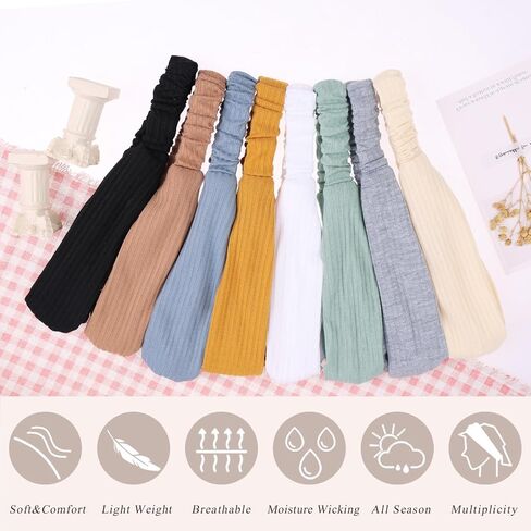Xtrend 8 PCS عصابات الرأس للنساء Twist Cross Cross Cross Head Head Bands Yoga Procyout Non-Slip Soft Solid Band Band Plan in Saudi Arabia