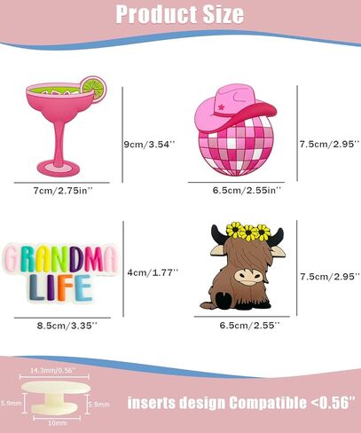 A & H Zier Bogg Bag Charms ملحق سيليكون مقاوم يتلاشى 0.5 سم متوافق مع معظم حقيبة BOGG (الموضة ، 4) in Kuwait