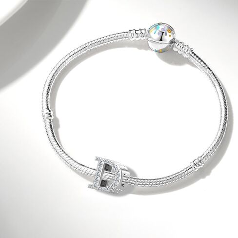 LNQOBU A~Z Alphabet Charm Letter Beads 925 Sterling Silver with Cubic Stones,Minimalist style Charms fits Pandora Bracelets & Necklace Womens Jewelry Gift in Saudi Arabia