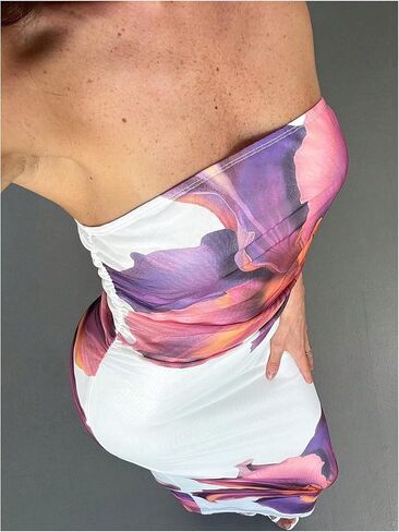 Milumia Women's Floral Strapless Bodycon Maxi Dress Summer Tube Top Dresses in Saudi Arabia