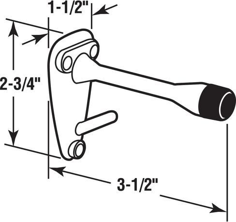 Prime-Line 656-6626-T Hook and Bumper, 3-1/8 In. Projection, Cast Zamak Construction, Chrome Plated Finish (Single Pack) in Kuwait