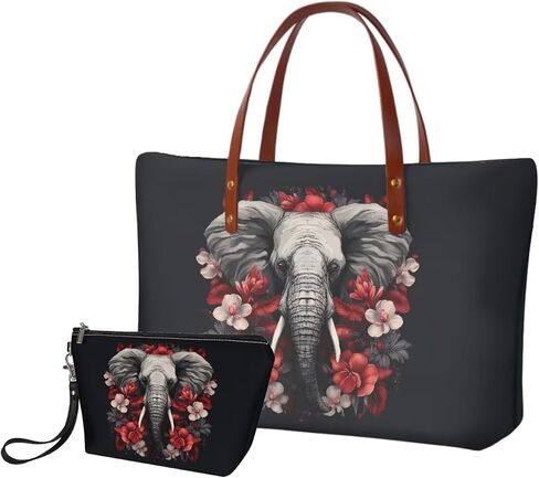 2PCS Tote Bag for Women Top Handle Purse with Wallet, Hobo Bag Tote Shoulder Bag with PU Cosmetic Bag in Kuwait