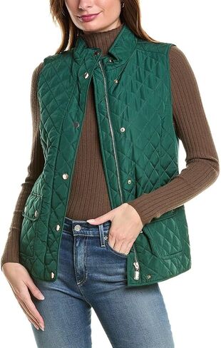 Jones New York Women's Quilted Patch Pocket Vest W/Snaps & Zipp in Saudi Arabia