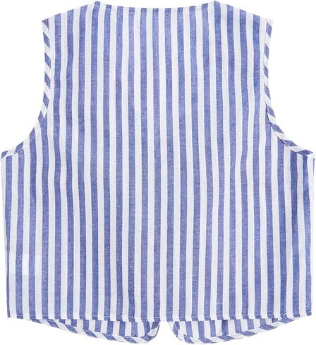 Verdusa Women's Bow Tie Knot Front V Neck Wave Print Sleeveless Crop Top Boho Vest in Kuwait