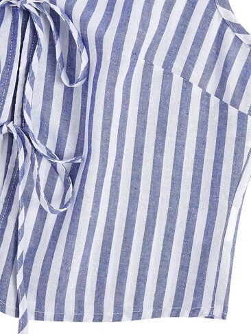 Verdusa Women's Bow Tie Knot Front V Neck Wave Print Sleeveless Crop Top Boho Vest in Kuwait